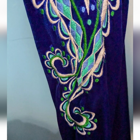 Vintage Bob Mackie Wearable Art MD Blue Embroidered Velvet Full Zip Jacket #W21 - Picture 9 of 14